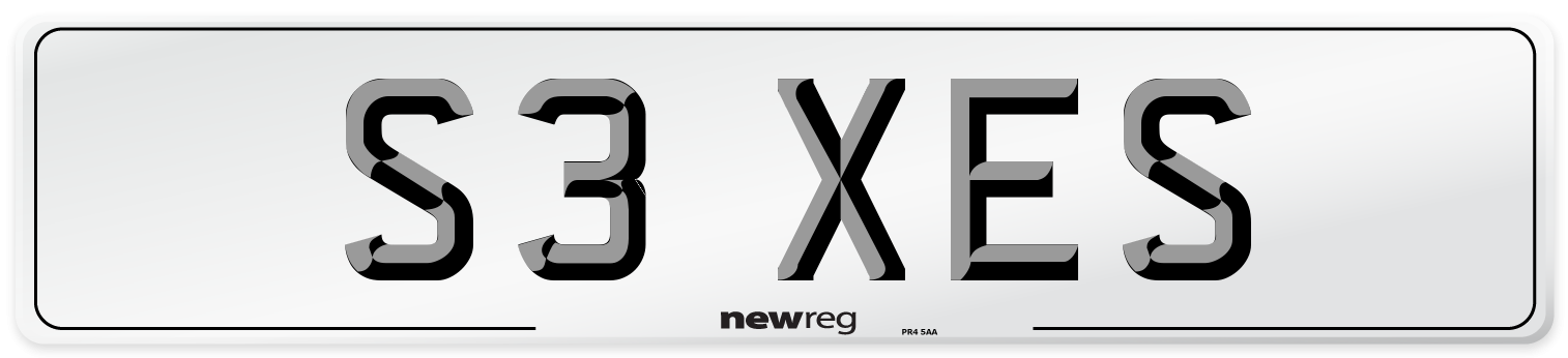 S3 XES Number Plate from New Reg